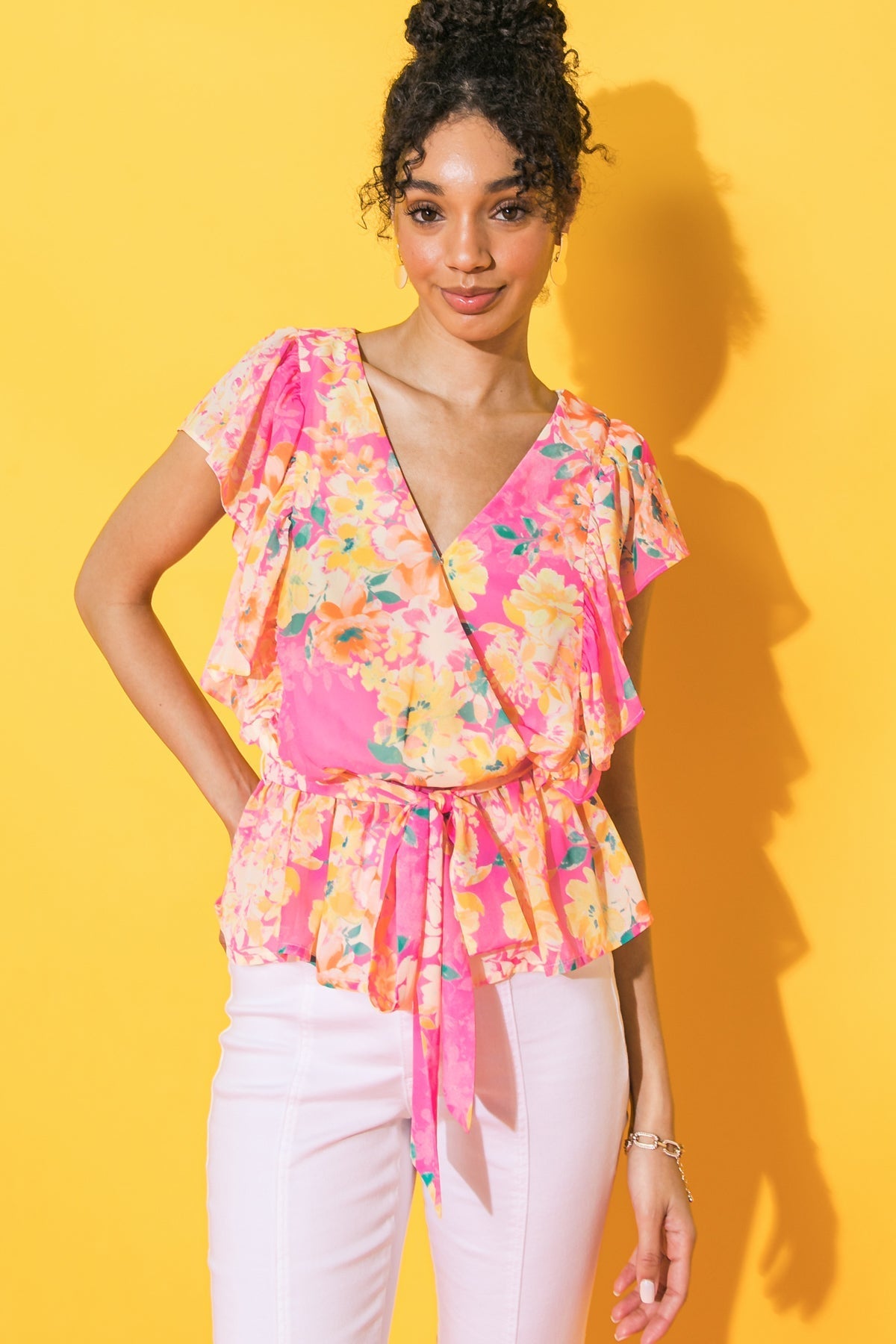 FADED VIEW WOVEN TOP Flying Tomato